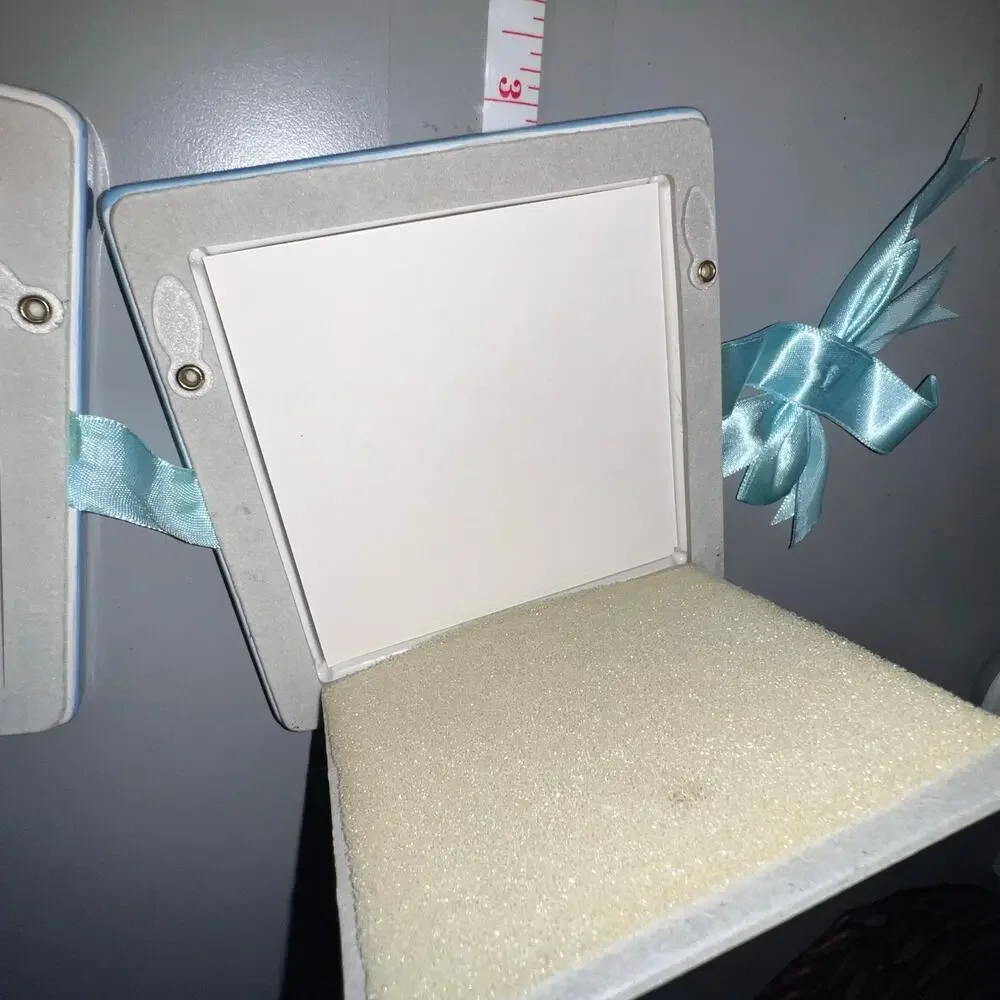 Mud Pie 5” handprint footprint handcrafted hanging keepsake‎ picture frame blue